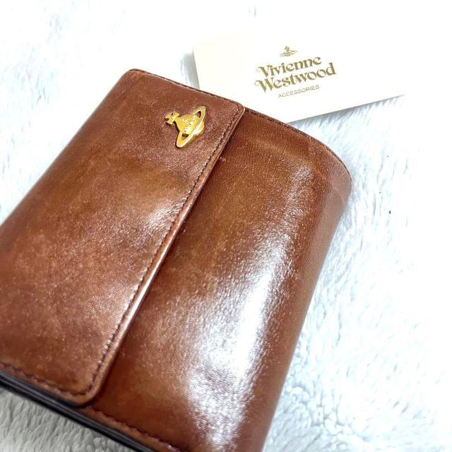 Vivienne Westwood(ヴィヴィアンウエストウッド)の✨美品✨カード付✨ヴィヴィアン ウエストウッド◆濃茶◆牛革レザー◆がま口二つ折り レディースのファッション小物(財布)の商品写真