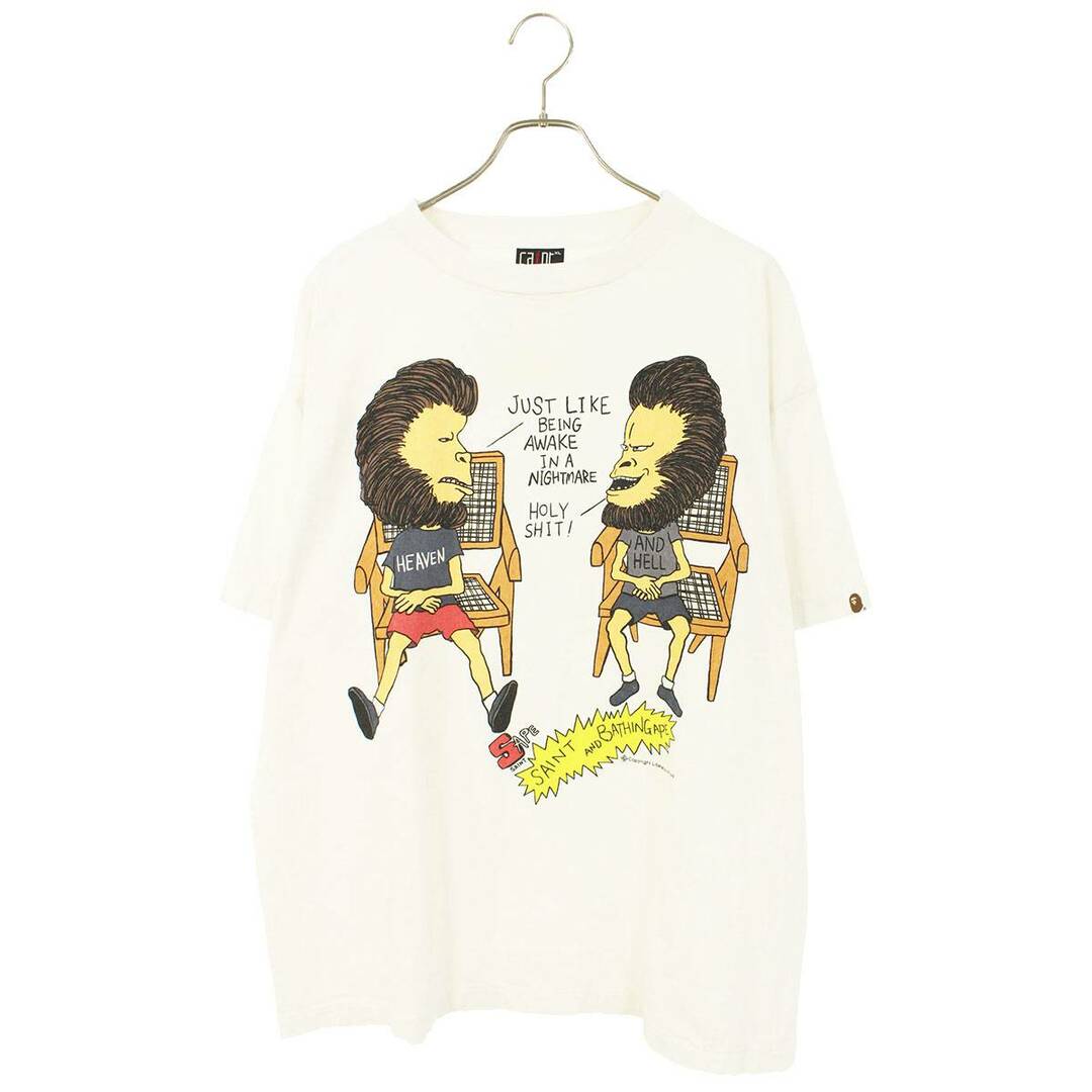 セントマイケル SAINT MICHAEL ×アベイシングエイプ A BATHING APE  23SS  SM-S23-0000-110 ダブルネームプリントTシャツ  メンズ XL