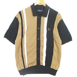 フレッドペリー(FRED PERRY)のFRED PERRYフロント ニット ピケシャツ 半袖 ポロシャツ M (ポロシャツ)