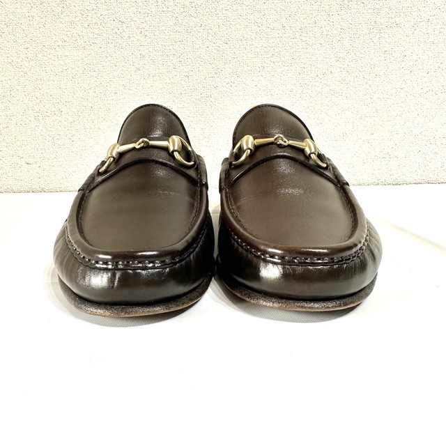グッチ GUCCI ホースビットローファー 黒茶金 41 D 25.5 GUCCI ホースビット ラグソールローファー 黒金 40 E 25.5