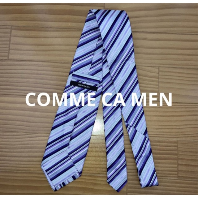 COMME CA MEN(コムサメン)の美品　コムサ　パープル系アソートストライプ メンズのファッション小物(ネクタイ)の商品写真