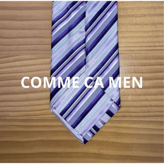 COMME CA MEN(コムサメン)の美品　コムサ　パープル系アソートストライプ メンズのファッション小物(ネクタイ)の商品写真