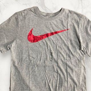 HNB NIKE 90s 00s  グレー ナイキ　ロゴ　スウッシュ Tシャツ(Tシャツ/カットソー(半袖/袖なし))