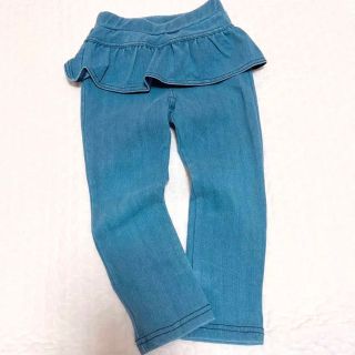 ブリーズ(BREEZE)の【 BREEZE 】フリル付きデニム サイズ100 美品(パンツ/スパッツ)