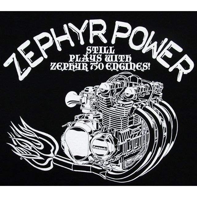 ゼファー750「ZEPHYR POWER」エンジンTシャツ