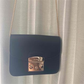 フルラ(FURLA)のフルラFURLAメトロポリス黒ブラックレザーチェーンショルダーバッグミニレディー(ショルダーバッグ)