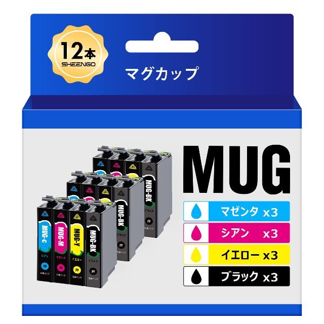 MUG-4CL 互換インクカートリッジ エプソン用 マグカップ対応 4色パック*