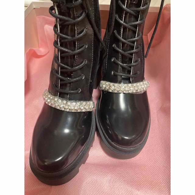 Herlipto ♡⃛ Crystal Lace-Up Ankle Boots - ブーツ