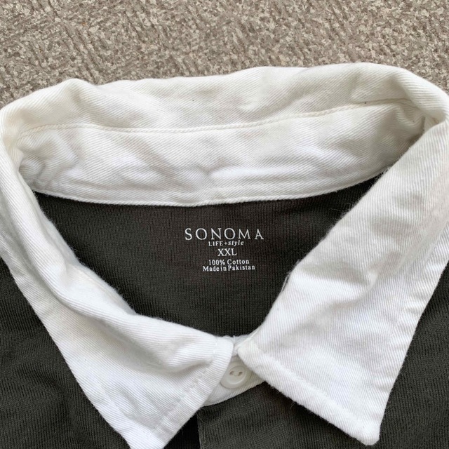 sonoma(ソノマ)のUSED ユーズド　SONOMA ポロシャツ　ボーダー　ロンT 長袖　2XL メンズのトップス(Tシャツ/カットソー(七分/長袖))の商品写真