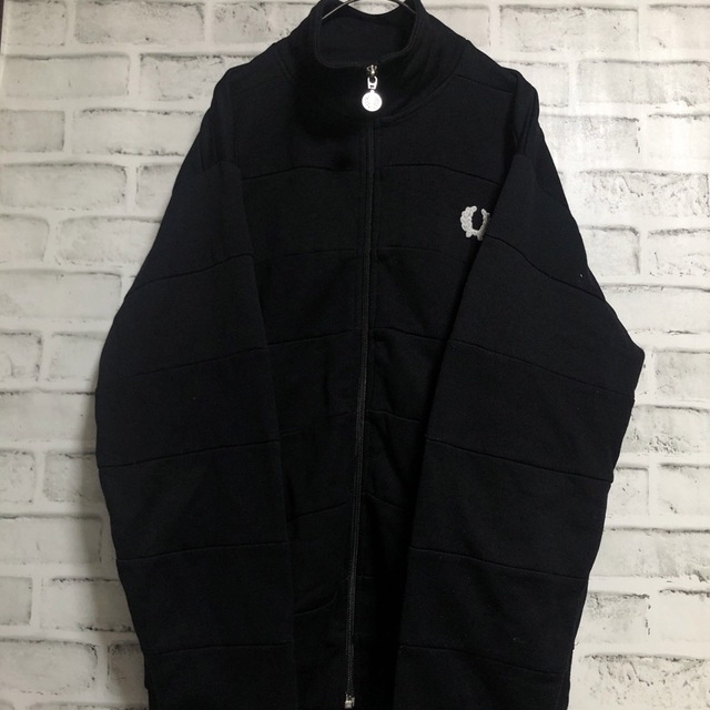 L　90s】フレッドペリー刺繍トラックジャケットジャージ月桂樹ブラック