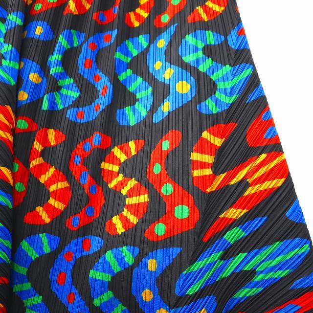 プリーツプリーズ S スネーク デザイン プリーツ 変形 スカート 1 レディースのスカート(ひざ丈スカート)の商品写真
