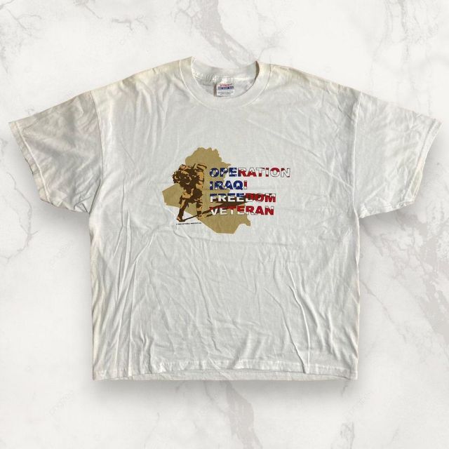 HMR Hanes ビンテージ 90s 登山　アメリカ　USA 星条旗 Tシャツ メンズのトップス(Tシャツ/カットソー(半袖/袖なし))の商品写真