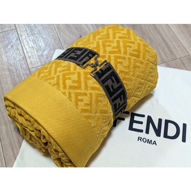 廃番】FENDI ビーチタオル バスタオル イエロー フェンディ