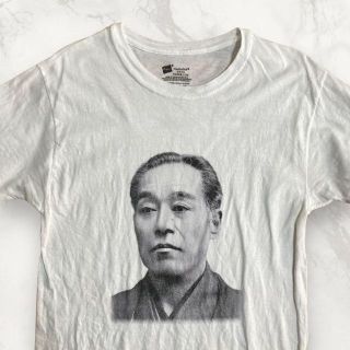 HMQ Hanes ビンテージ 90s 00s  白 福沢諭吉　肖像画　Tシャツ(Tシャツ/カットソー(半袖/袖なし))