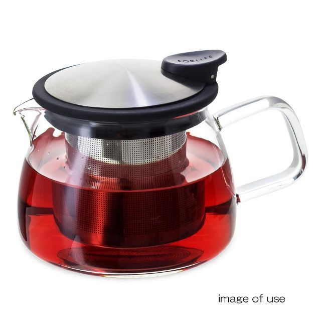 【色:ブラック】フォーライフ ティーポット ガラス 耐熱 430ml 2杯用 茶