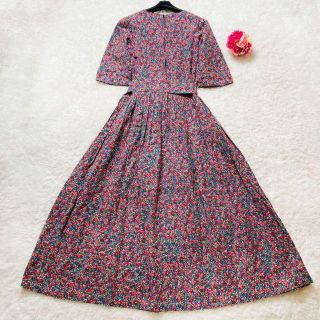 希少❣️英国製　ローラアッシュレイ　花柄　コーデュロイ　ワンピース　ヴィンテージ