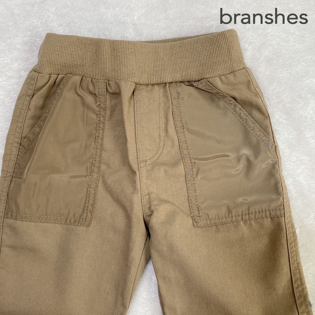 Branshes(ブランシェス)の新品未使用　branshes ポケット異素材ベイカーパンツ キッズ/ベビー/マタニティのベビー服(~85cm)(パンツ)の商品写真
