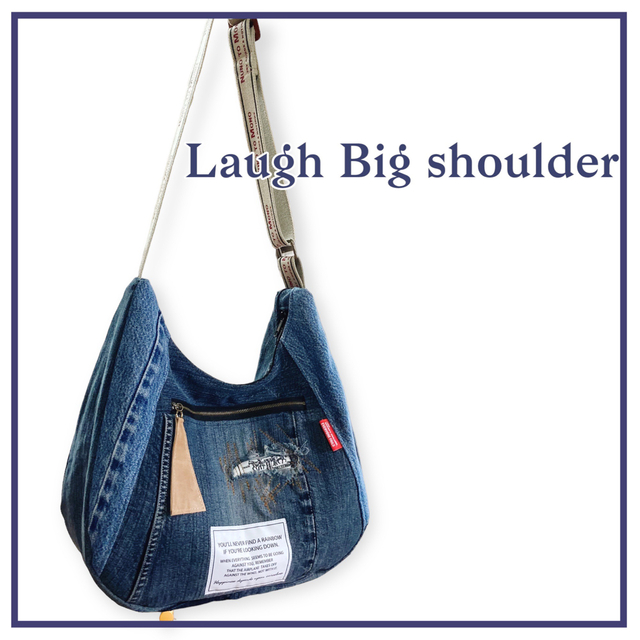 Laugh Big shoulderbag／ダメージデニムリメイク