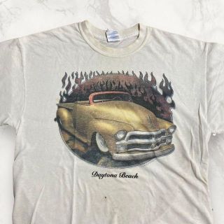 HMT 90s  白 車　カスタム　カー　デイトナ　ビーチ Tシャツ(Tシャツ/カットソー(半袖/袖なし))