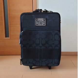 【美品】COACH　スーツケース　キャリーバッグ　ミニシグネチャー　ブラック