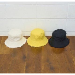 アンユーズド(UNUSED)の即完売 23ss UNUSED denim hat ブラック バケット ハット(ハット)