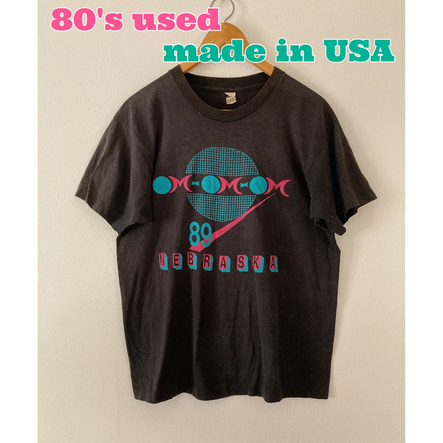 SCREEN STARS(スクリーンスターズ)の80's古着　USA製　Tシャツ　プリントTシャツ　スミクロ　スクリーンスターズ レディースのトップス(Tシャツ(半袖/袖なし))の商品写真