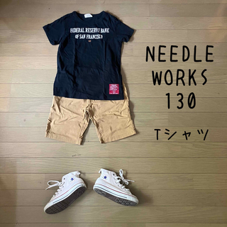 ニードルワークスーン(NEEDLE WORK SOON)のニードルワークス 130 Tシャツ 黒 ブラック 半袖(Tシャツ/カットソー)