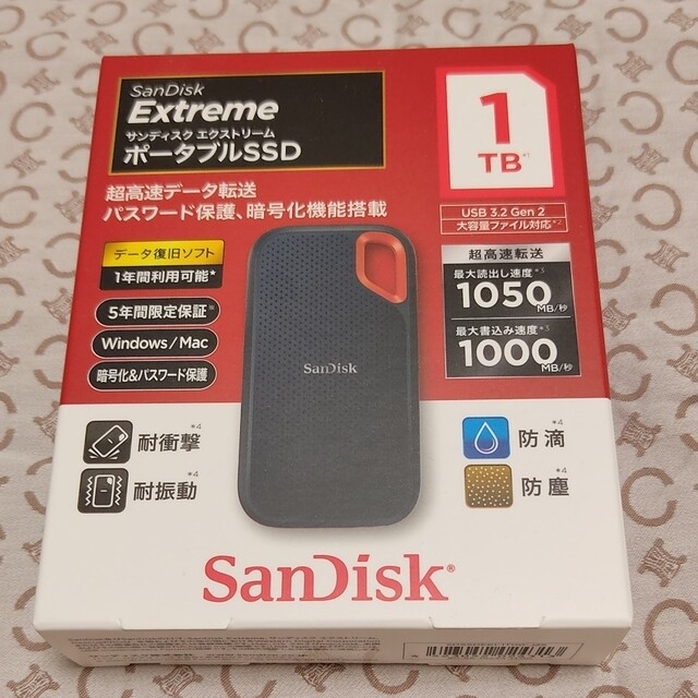 SanDisk エクストリーム ポータブルSSD 1TB SDSSDE61-1T