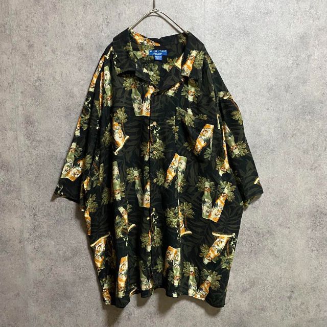 00S 半袖　柄シャツ　アロハ　レーヨン　メンズ2XL 　個性派 7