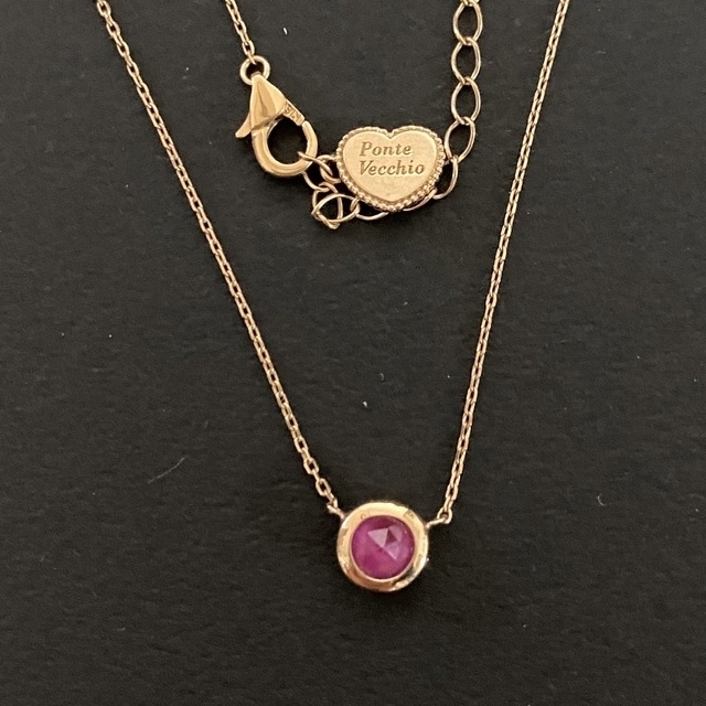 ポンテヴェキオ ダイヤモンドとルビー リバーシブルネックレス 18K WG-