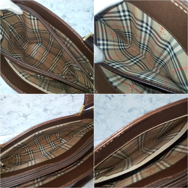 美品/希少】BURBERRY グレインレザー バケツハンドバッグ ノバチェック