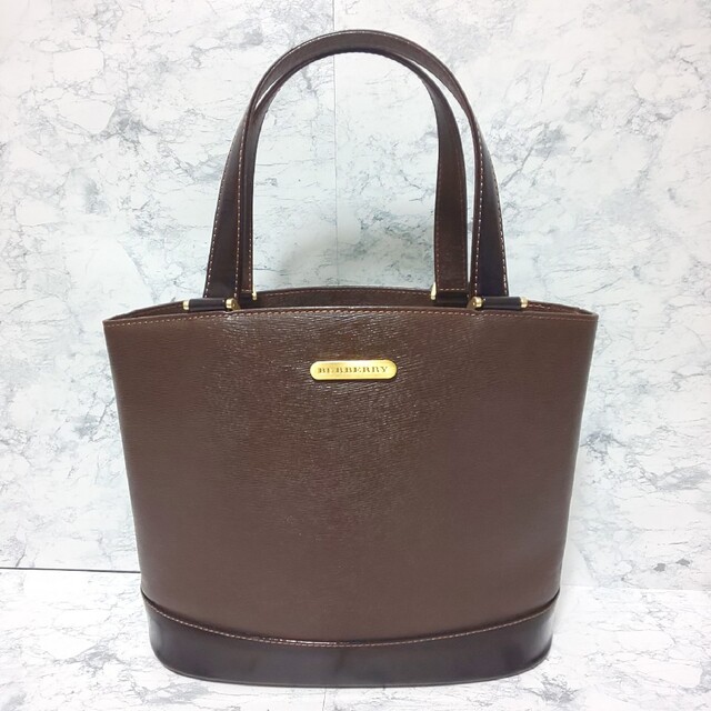 美品/希少】BURBERRY グレインレザー バケツハンドバッグ ノバチェック