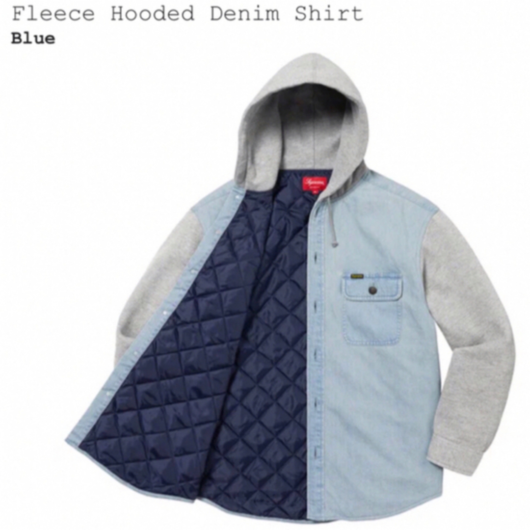 【Sサイズ】Supreme Fleece Hooded Denim Shirt