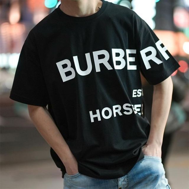 BURBERRYバーバリー ホースフェリープリントコットンオーバーサイズT