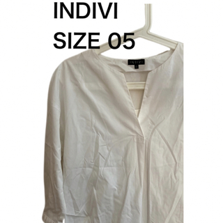 インディヴィ(INDIVI)のINDIVI インディヴィ シャツブラウス コットン100% ホワイト サイズ5(シャツ/ブラウス(長袖/七分))