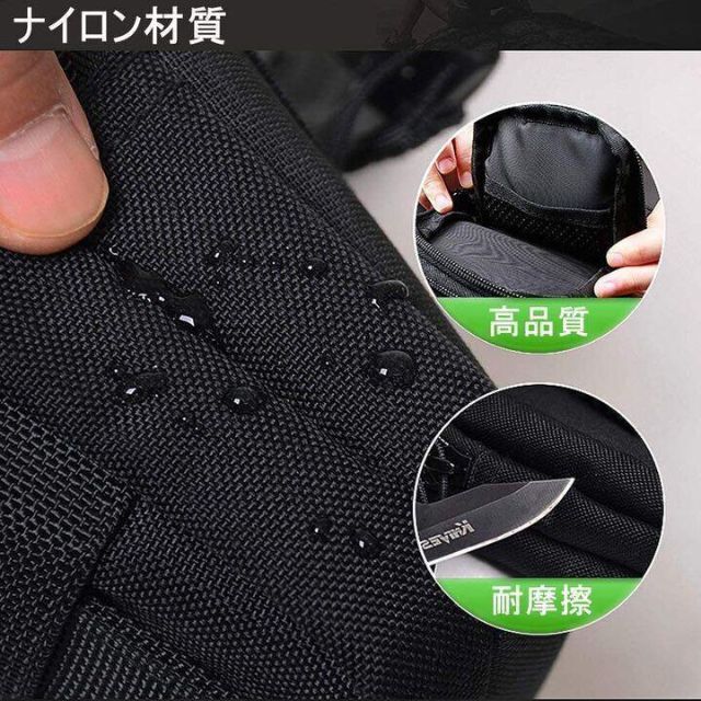 (ブラック×白糸)ベルトポーチ ウエストポーチ タクティカルポーチ アウトドア メンズのバッグ(ウエストポーチ)の商品写真