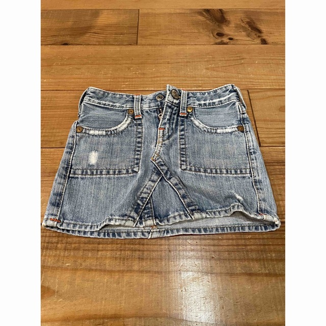 True Religion(トゥルーレリジョン)のトゥルーレリジョン　ダメージ加工デニム・ミニスカート キッズ/ベビー/マタニティのキッズ服女の子用(90cm~)(スカート)の商品写真