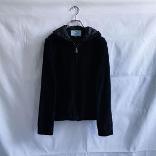 新品タグ付　プラダPRADA ジップ　パーカー　フーディ　S M ブラック