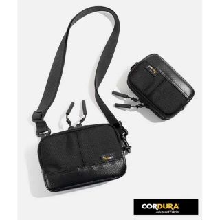 コーデュラ(CORDURA)のCORDURA/コーデュラナイロン生地　ショルダーバッグ/ポーチ　ブラック(ショルダーバッグ)