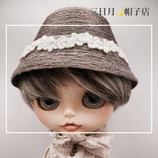 hs-15 ドール用帽子＊jute material(人形)