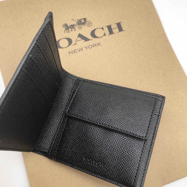 COACH - 【COACH☆新品】コイン ウォレット クロスグレイン レザー
