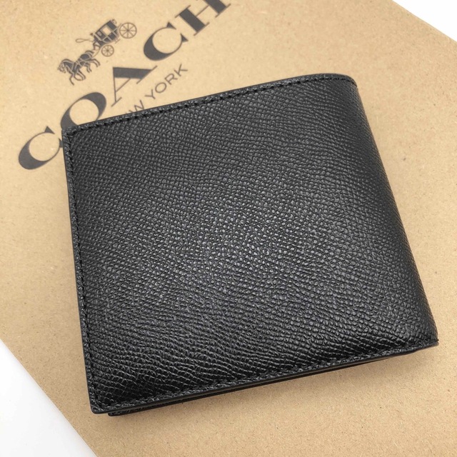 【COACH☆新品】コイン ウォレット クロスグレイン レザー☆ブラック☆財布☆