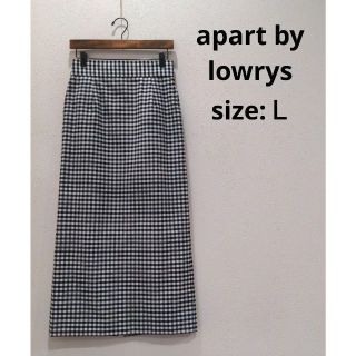 アパートバイローリーズ(apart by lowrys)のアパートバイローリーズ ギンガムチェック 裏地付 タイト ロング スカート L(ロングスカート)