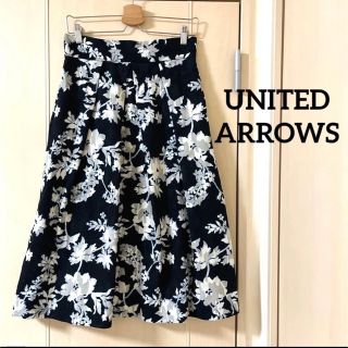 ユナイテッドアローズ(UNITED ARROWS)のUNITED ARROWS  ミディ丈フレアスカート  ジャガード　総柄(ロングスカート)