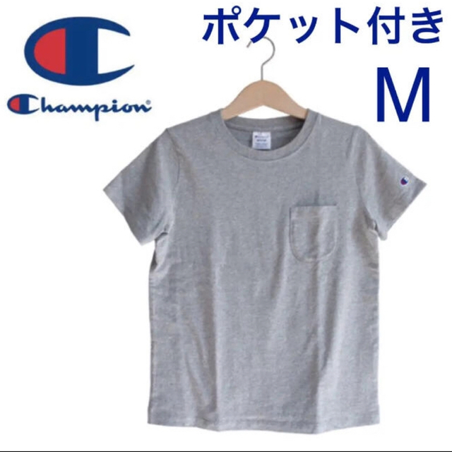 Champion(チャンピオン)の新品 Champion ポケット Tシャツ クルーネック グレー チャンピオン レディースのトップス(Tシャツ(半袖/袖なし))の商品写真