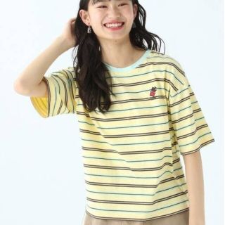 レピピアルマリオ(repipi armario)の新品　レピピアルマリオ　マルチボーダーワンポイントシシュウTシャツ(Tシャツ/カットソー)