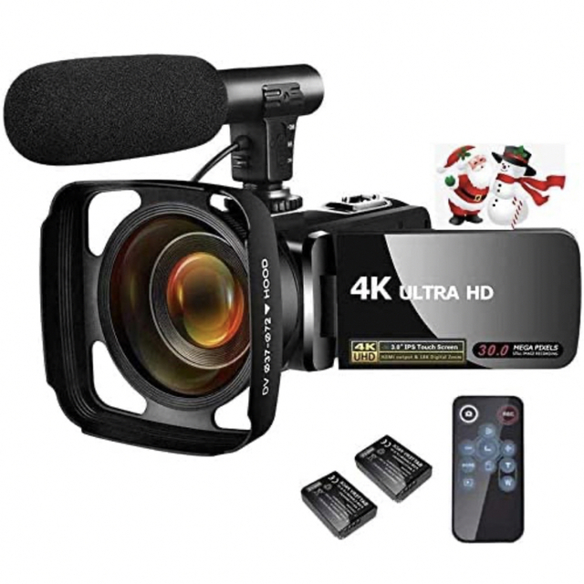 ビデオカメラ 4K YouTubeカメラ3000万画素18倍ズーム➕おまけ付きカメラ