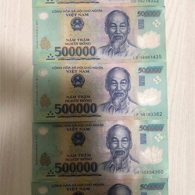 【ベトナムドン】250万ドン(50万ドン x 5枚)紙幣 希少