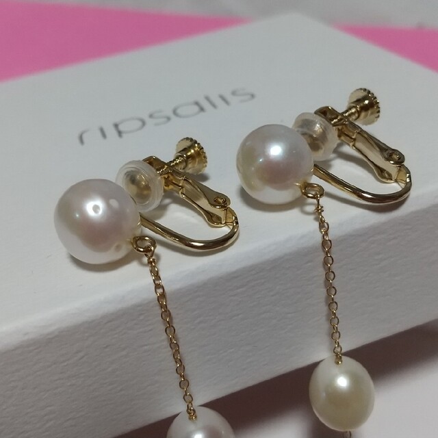 美品　リプサリス　ripsalis  3dot pearl パール　イヤリングレディース