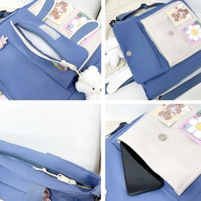 韓国風 可愛いウサ耳 痛バッグ 見せバッグ♡透明トートバッグ 推し活 A4 桃色 レディースのバッグ(トートバッグ)の商品写真